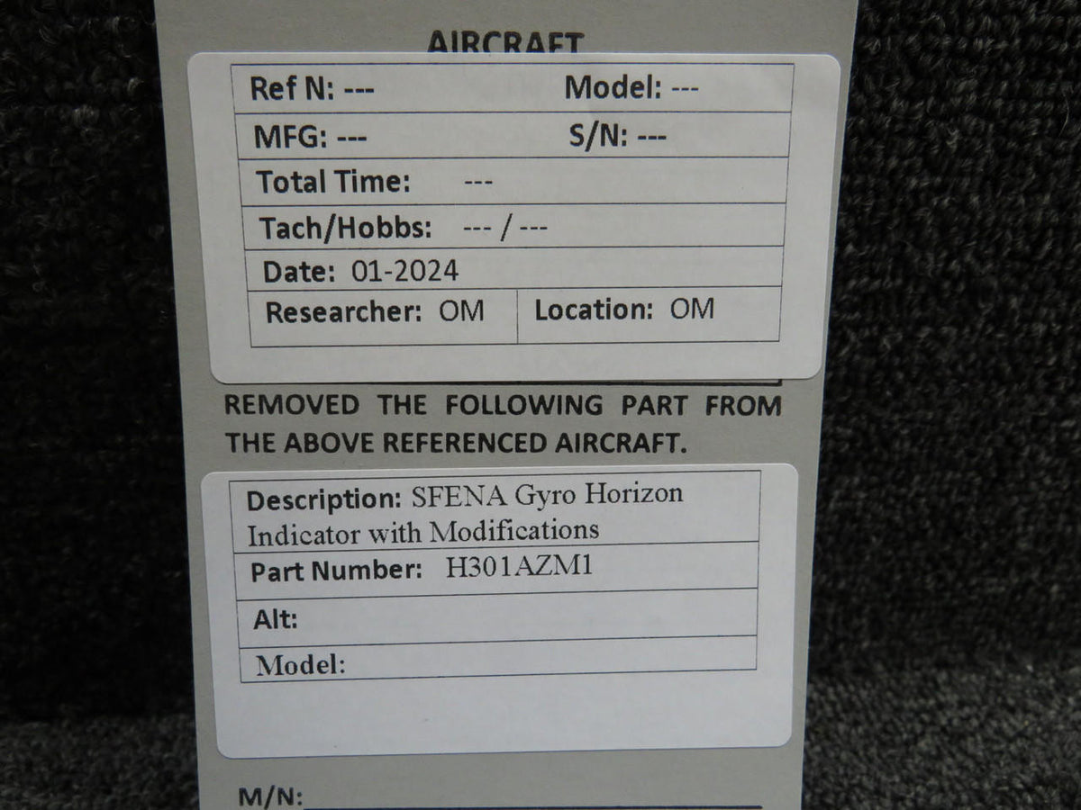 SFENA H301AZM1 SFENA Gyro Horizon Indicator with Modifications