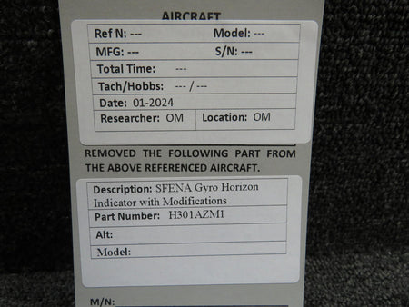 SFENA H301AZM1 SFENA Gyro Horizon Indicator with Modifications