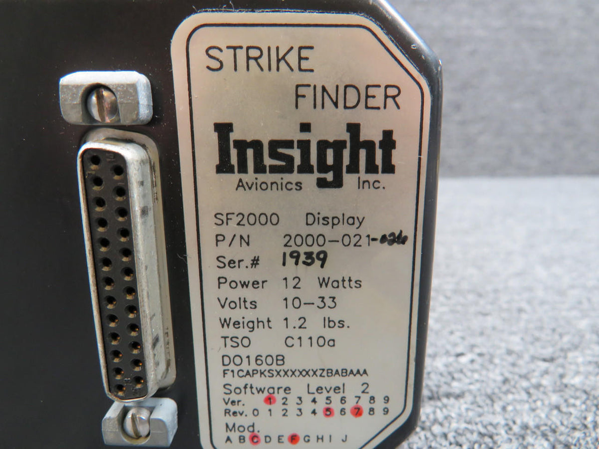 Insight Avionics 2000-021-026 Insight Avionics Strike Finder Display with Mods (Worn Screen)