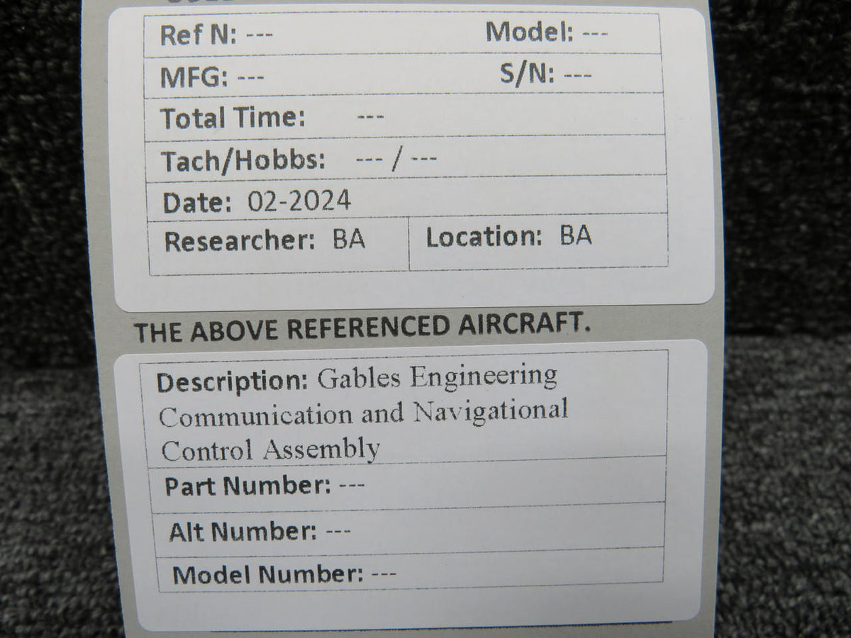 Gables Engineering Communication and Navigational Control Assembly