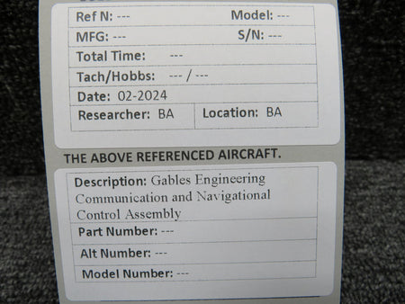 Gables Engineering Communication and Navigational Control Assembly