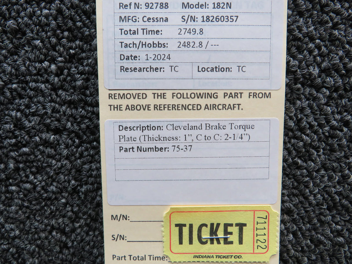 Cleveland 75-37 Cleveland Brake Torque Plate (Thickness: 1”, C to C: 2-1/4”)