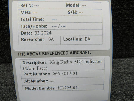 King Radio 066-3017-01 King Radio KI-225-01 ADF Indicator (Worn Face)
