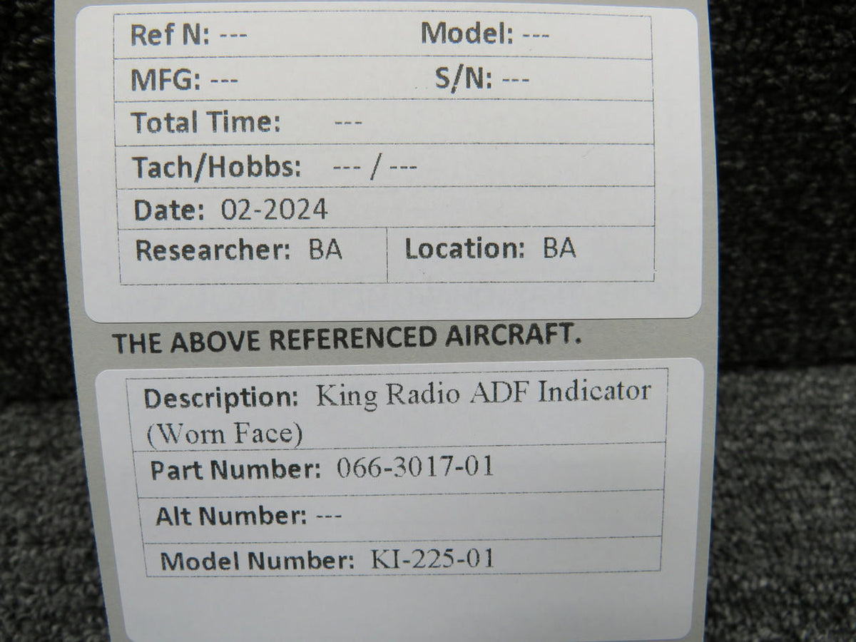 King Radio 066-3017-01 King Radio KI-225-01 ADF Indicator (Worn Face)