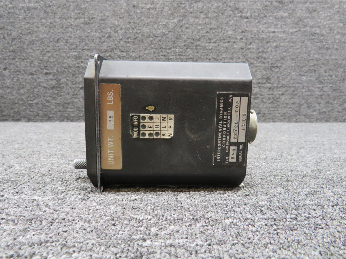 Intercontinental 22722-002 Intercontinental Dynamics Altitude Indicator with Mods (Worn Face)