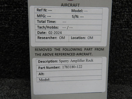 Sperry 1783180-122 Sperry Amplifier Rack