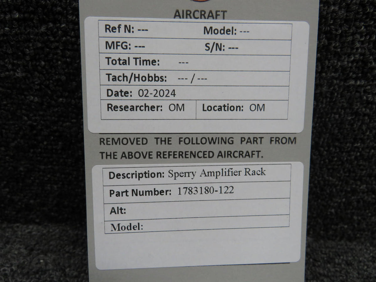 Sperry 1783180-122 Sperry Amplifier Rack
