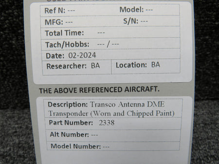 transco 2338 Transco Antenna DME Transponder (Worn and Chipped Paint)