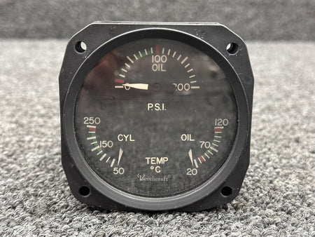 Aircraft Instruments 18B1000-3 (Alt: 60-384079-1) Aircraft Instrument Tri-Engine Indicator with Probe
