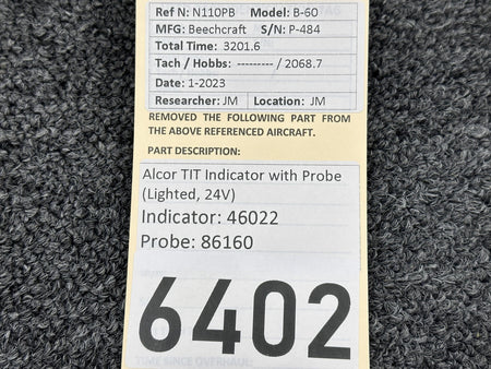 Alcor 46022, 86160 Alcor TIT Indicator with Probe (Lighted) (24V)