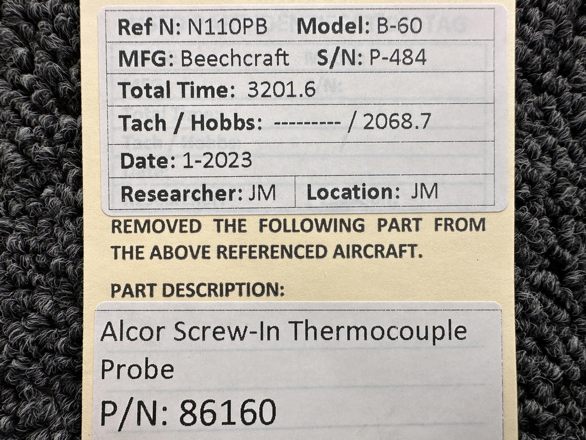 Alcor 86160 Alcor Screw-In Thermocouple Probe