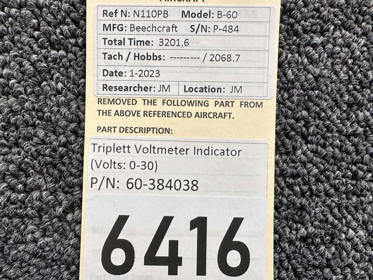 Triplett 60-384038 Triplett Voltmeter Indicator (Volts: 0-30)