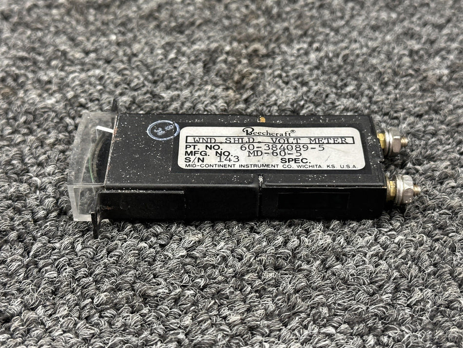 Mid-Continent MD-60-5 (Alt: 60-384089-5) Mid-Continent Windshield Voltmeter Indicator