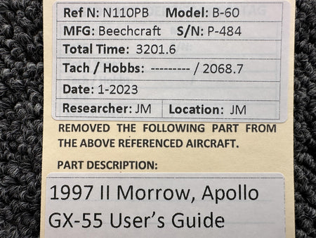 Morrow / Apollo 1997 II Morrow, Apollo GX-55 User’s Guide