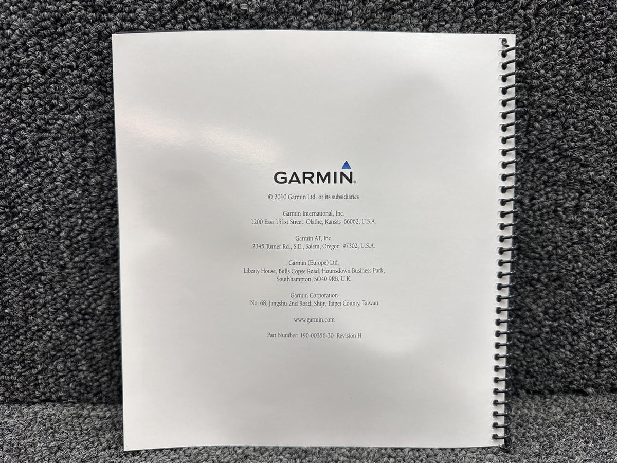 Garmin 190-00356-30 Rev H Garmin 400W, 500W Series Optional Displays Pilot’s Guide