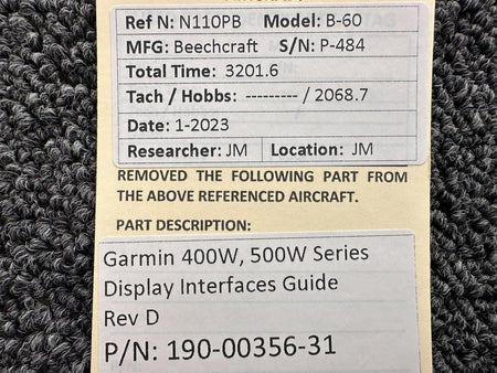 Garmin 190-00356-31 Rev D Garmin 400W, 500W Series Display Interfaces Guide