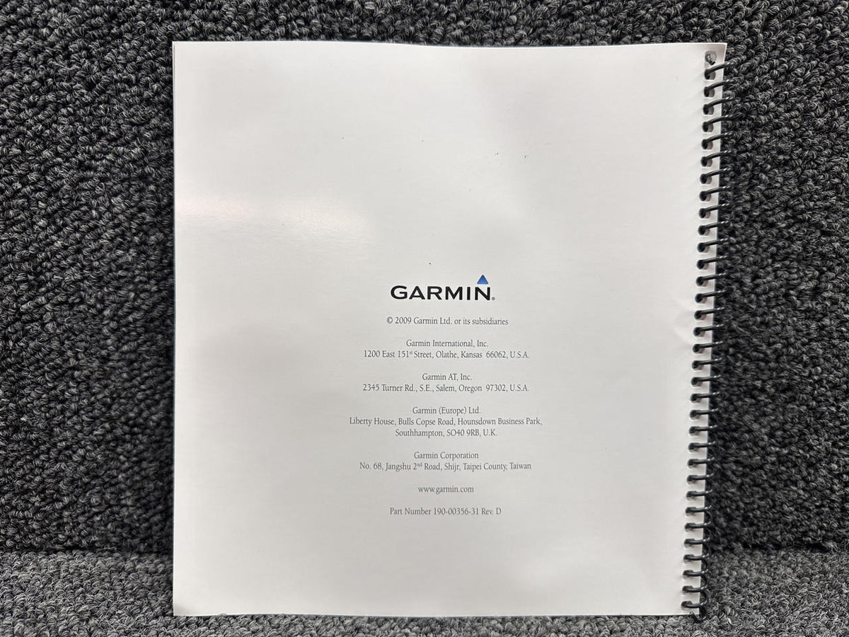 Garmin 190-00356-31 Rev D Garmin 400W, 500W Series Display Interfaces Guide