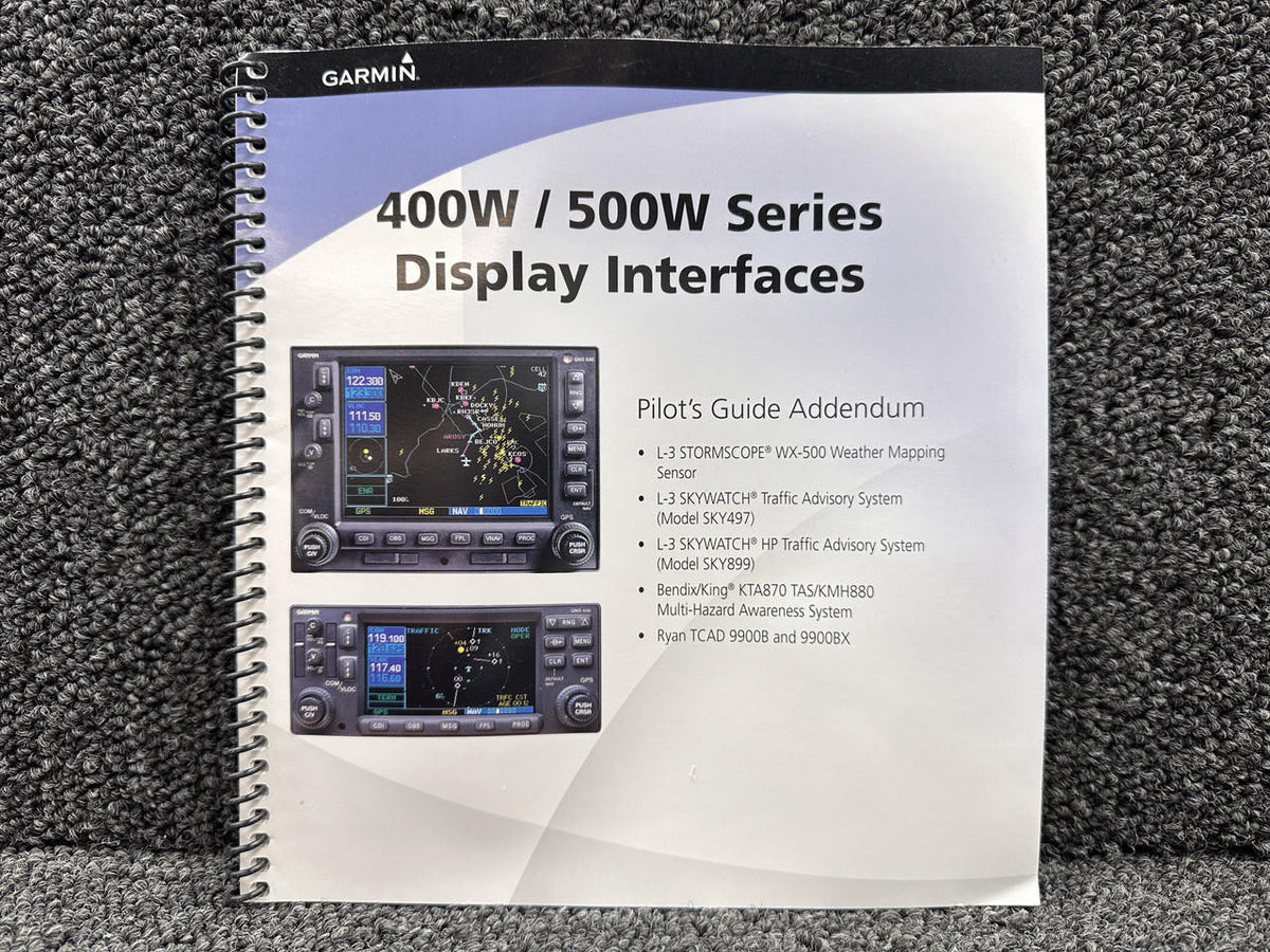 Garmin 190-00356-31 Rev D Garmin 400W, 500W Series Display Interfaces Guide