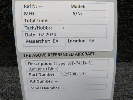 Does Not Apply M25708-1-01 Antenna AT-741B-A (Blue)