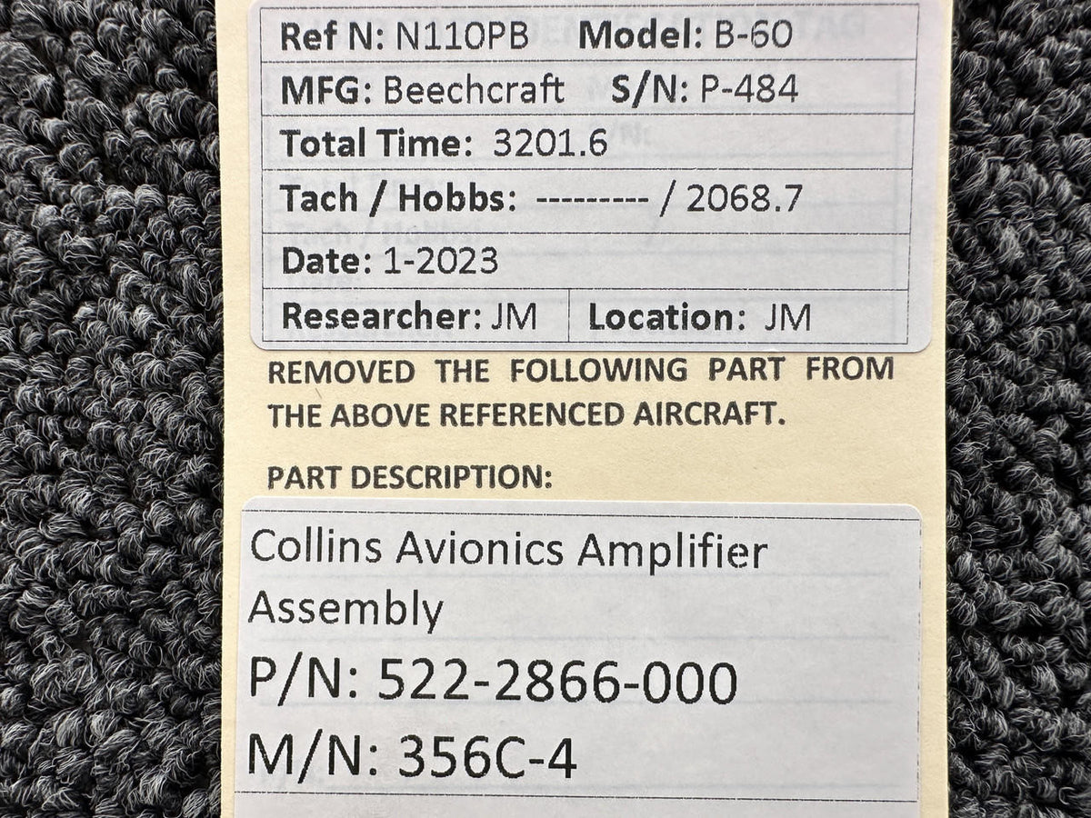 Collins 522-2866-000 Collins Avionics 356C-4 Amplifier Assembly with Mod