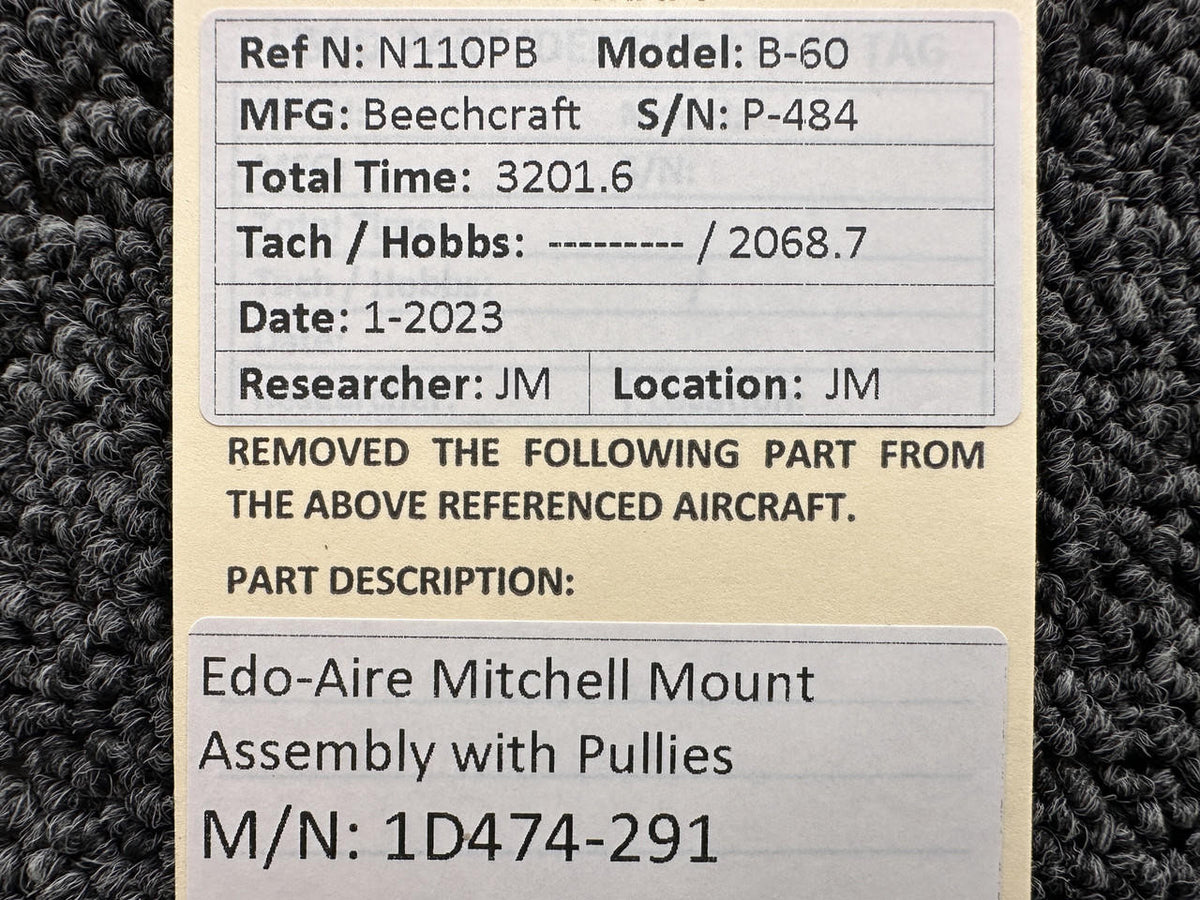 Edo-Aire / Mitchell  1D474-291 Edo-Aire Mitchell Mount Assembly with Pullies