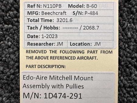 Edo-Aire / Mitchell  1D474-291 Edo-Aire Mitchell Mount Assembly with Pullies