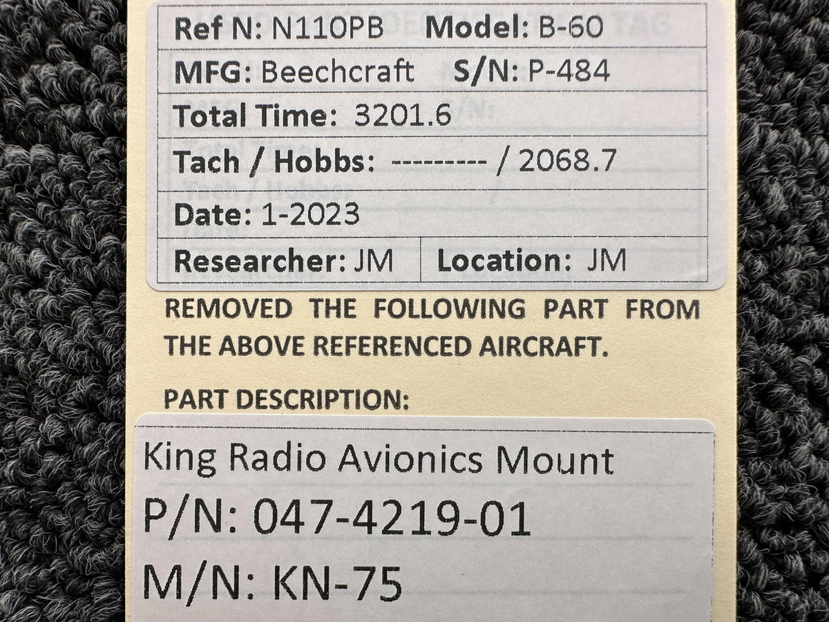King Radio 047-4219-01 King Radio KN-75 Avionics Mount