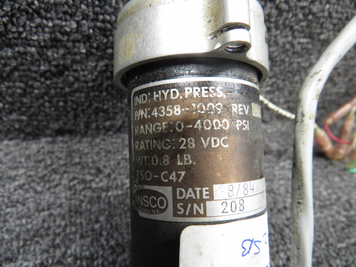 Insco 4358-1009 INSCO Hydraulic Pressure Indicator (28VDC)
