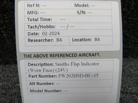 Smiths PW202HSD-BU-15 Smiths Flap Indicator (Worn Face) (24V)
