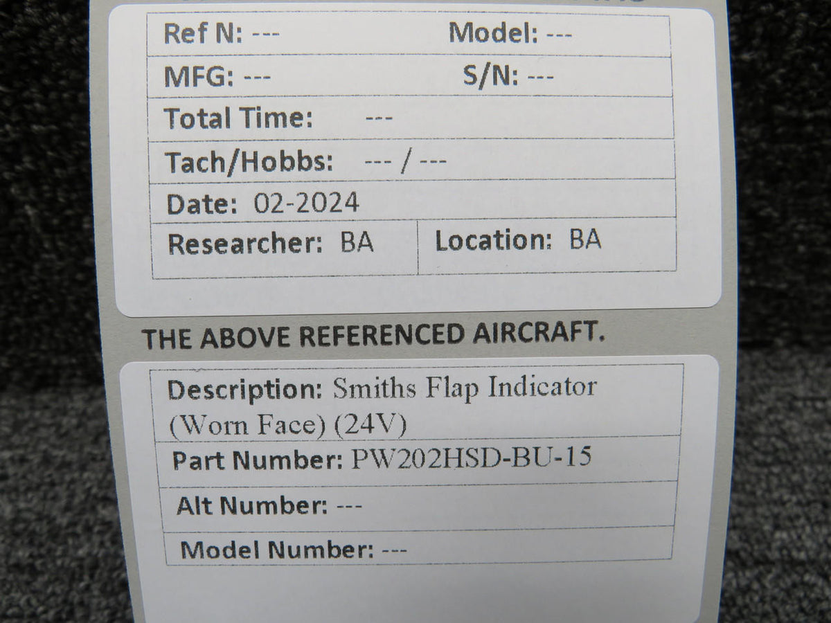 Smiths PW202HSD-BU-15 Smiths Flap Indicator (Worn Face) (24V)