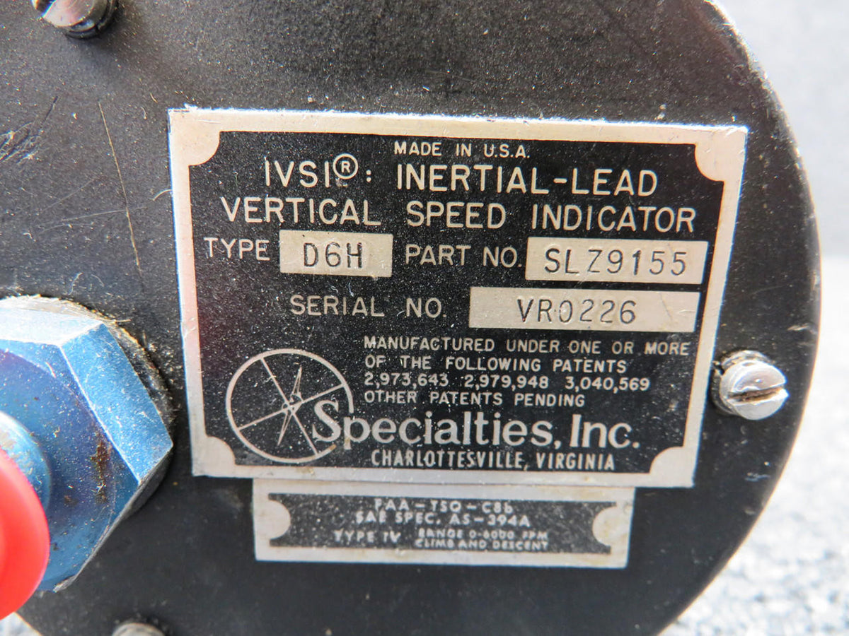 Specialties Inc SLZ9155 Specialties Inc D6H Inertial-Lead Indicator (Grey Face)