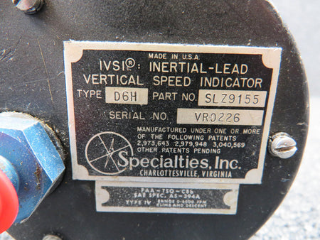 Specialties Inc SLZ9155 Specialties Inc D6H Inertial-Lead Indicator (Grey Face)