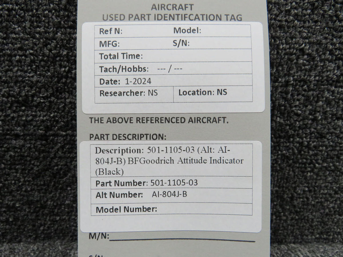 BF Goodrich  501-1105-03 BF Goodrich AI-804J-B Attitude Gyroscope Indicator (Black)