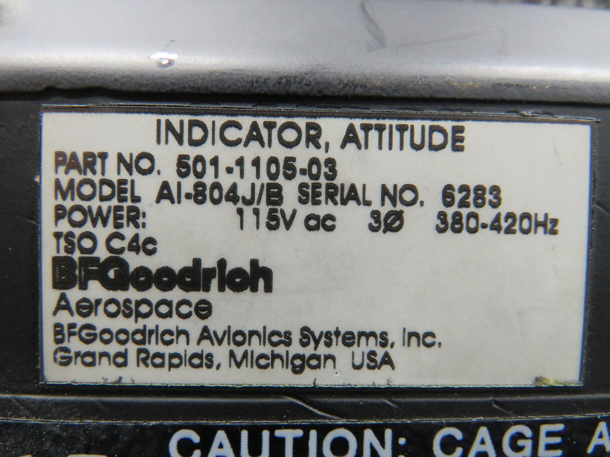 BF Goodrich  501-1105-03 BF Goodrich AI-804J-B Attitude Gyroscope Indicator (Black)