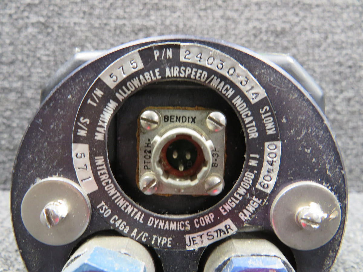 Intercontinental Dynamics Corp. 24030-314 Intercontinental Dynamics Max Allowable Airspeed Mach Indicator