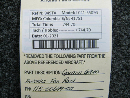115-00649-00 Garmin G1000 Avionics Fan Rack BAS Part Sales | Airplane Parts