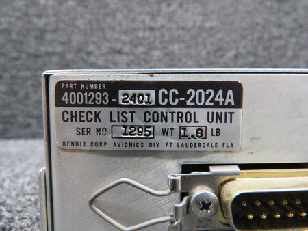 Bendix 4001293-2401 Bendix CC-2024A Check List Control Unit