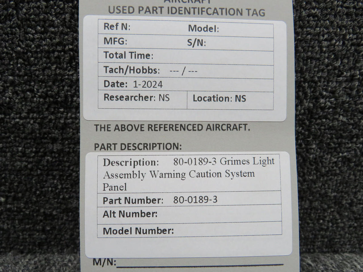 Grimes 80-0189-3 Grimes Light Assembly Warning Caution System Panel
