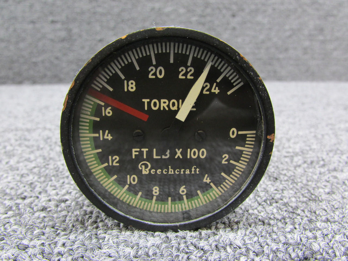 Beechcraft 100-384048-5 Beechcraft NP-105-DJ Torque Pressure Indicator (Cracked Screen)