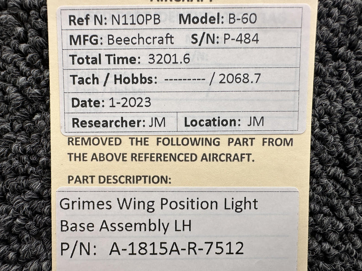 Grimes A-1815A-R-7512 Grimes Wing Position Light Base Assembly LH
