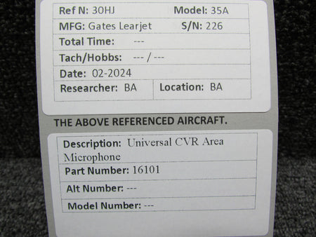 Universal Corp 16101 Universal CVR Area Microphone