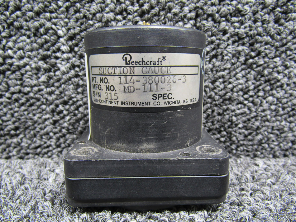 MD-111-3 (Alt: 114-380026-3) Mid-Continent Suction Gauge (Core)