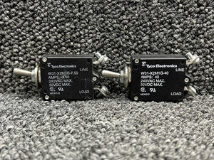 W31-X2M1G Series Tyco Electric Toggle Switch Breaker Set (Amps: 7.5, 40)