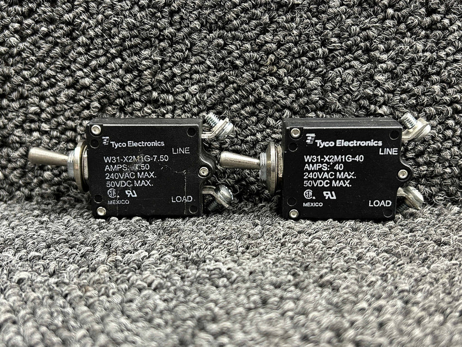 W31-X2M1G Series Tyco Electric Toggle Switch Breaker Set (Amps: 7.5, 40)