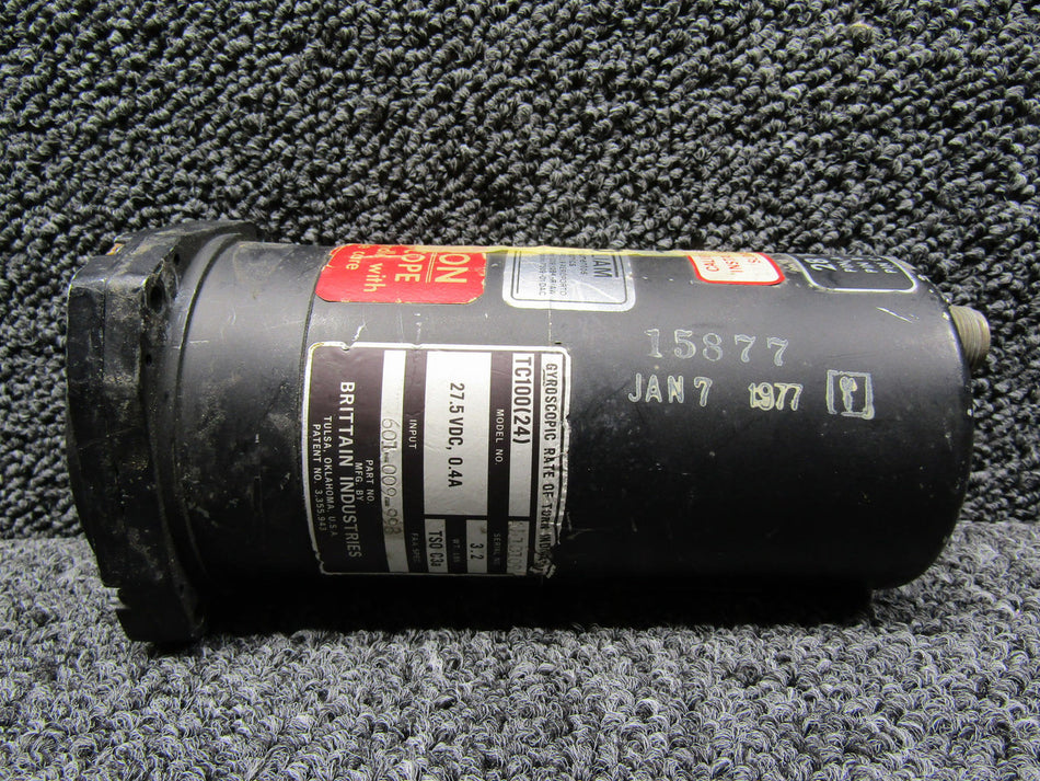 601-009-950 Brittain Industries TC100(24) Gyroscopic Rate of Turn Indicator