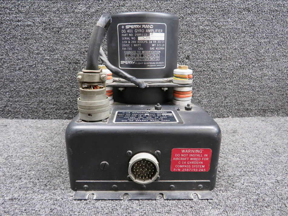 2587194-904 Sperry Synchronizer Assembly w Mods and Gyro Amplifier and Compass