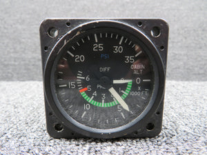 3000-0104 (Alt: C668516-0104) United Inst Cabin Altimeter-Diff Press Indicator