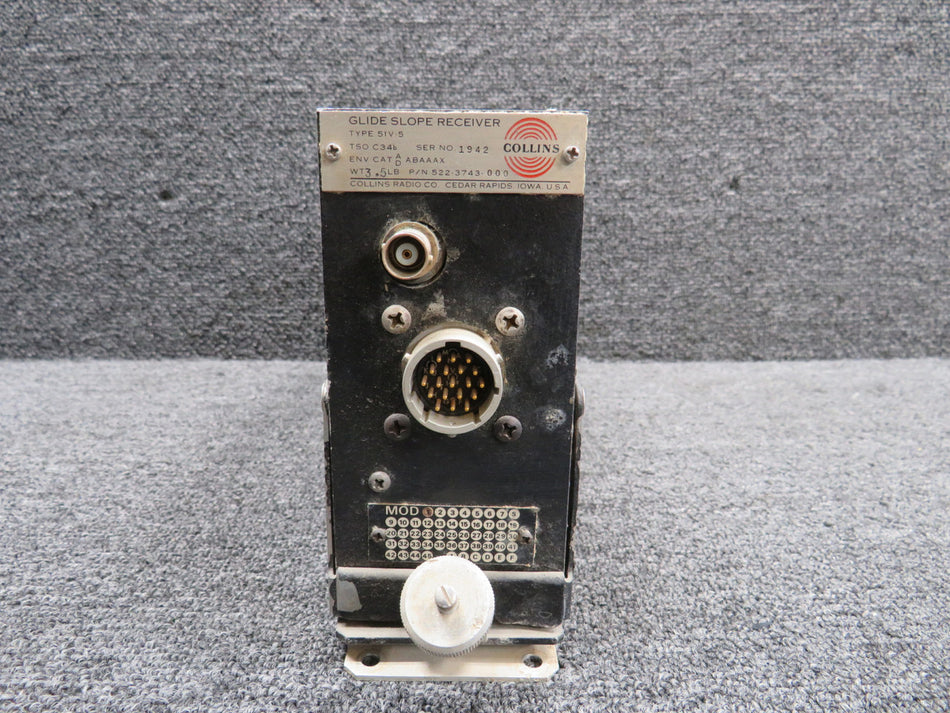 522-3743-000 Collins 51V-5 Glideslope Receiver with Modifications