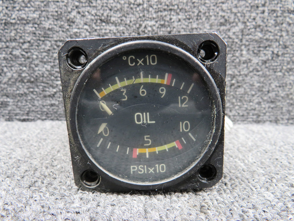 1424047 Saint Chamond Dual Oil Pressure Indicator