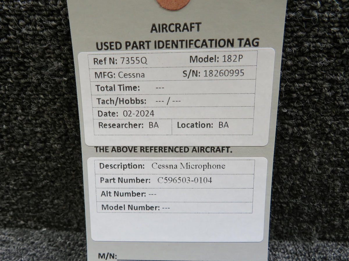 Cessna Aircraft Parts C596503-0104 Cessna Microphone